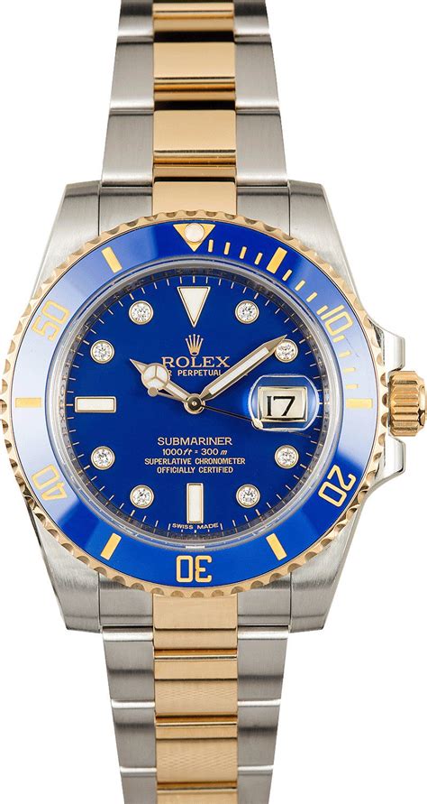 rolex submariner two tone diamond dial